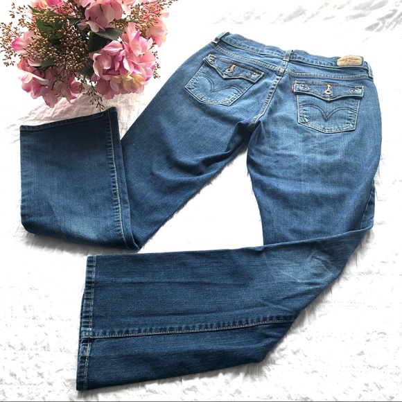 SOLD! LEVI’S 515 Bootcut Studded Flap Pocket Jeans- Sz 6 - Picture 3 of 7